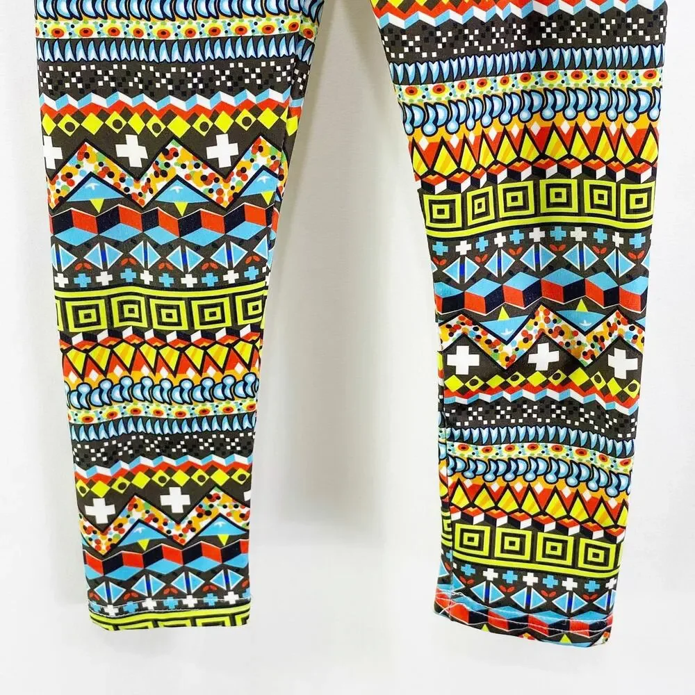 Girls Multicolored Tribal Print Leggings 5T